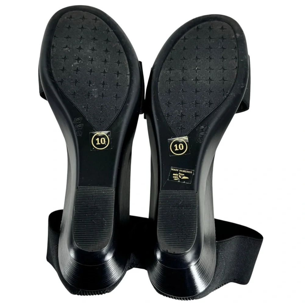 Women’s Charleston Shoe Co Size 10 Black Justice Strappy Wedge Sandals Shoes